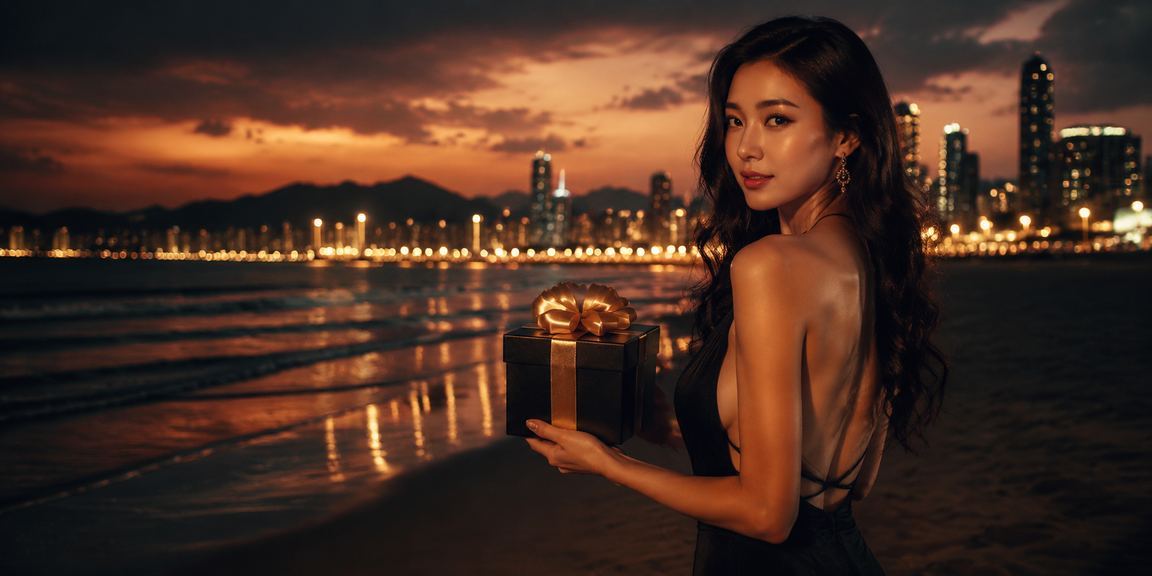 Người dùng Đà Nẵng theo dõi kèo bóng đá và cá cược tại bờ biển buổi tối