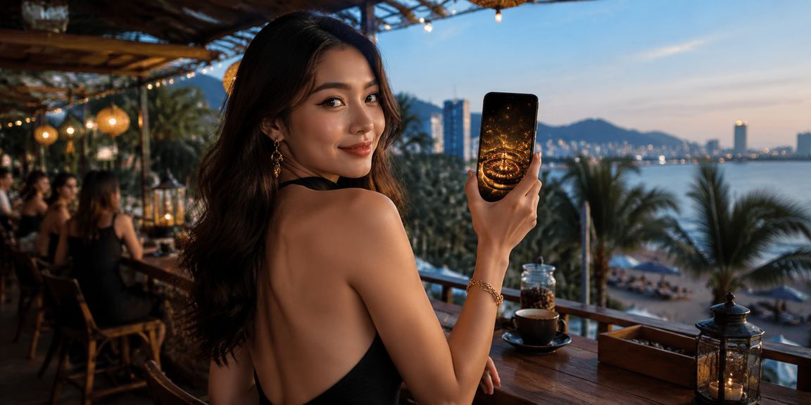 Người dùng Hà Nội truy cập casino trên điện thoại bên tách cà phê buổi sáng