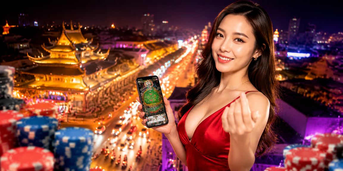 Khung cảnh đêm Huế rực rỡ đèn neon, người dùng trải nghiệm cá cược trực tuyến